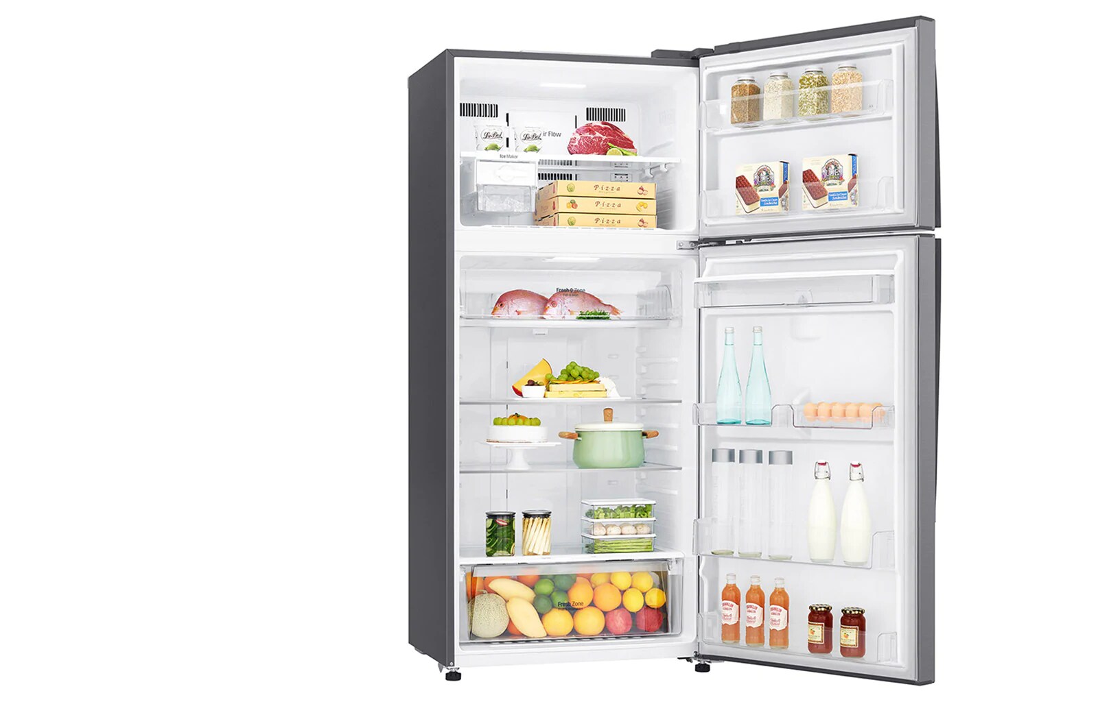 LG Frigorifero doppia porta | Classe E, 592L | Wi-Fi, Door & Linear Cooling, Gestione umidità, Dispenser acqua, No frost | Inox, GTF916PZPYD