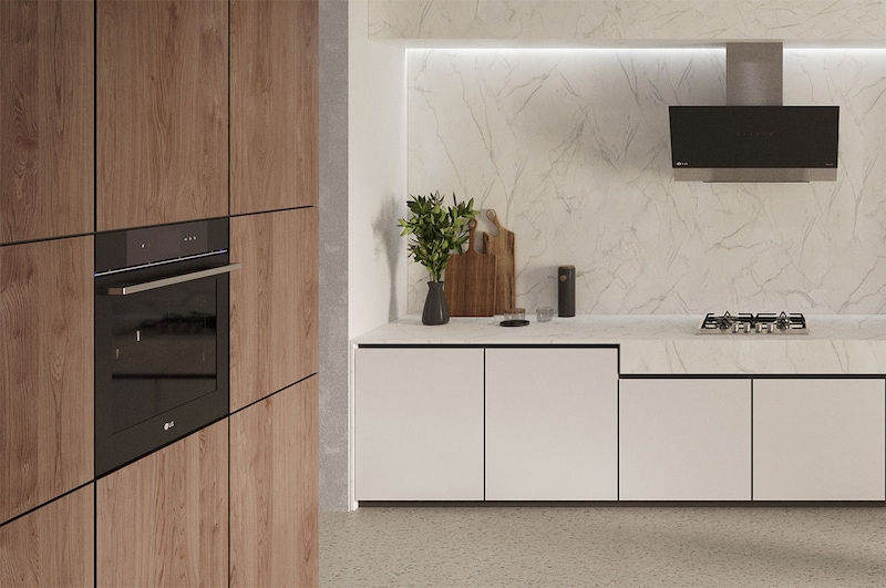 Foto angolata del piano cottura cucina LG CBGZ2414S