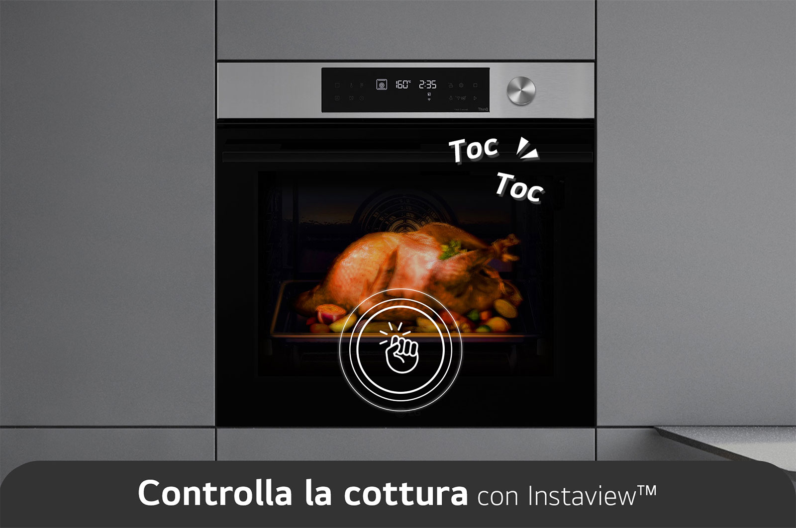 LG Forno InstaView | 76L Classe A+ | Air Fry, Air Sous Vide, Pizza, EasyClean, Pirolisi, 15 modalità di cottura, Wi-Fi | Inox, WSED7612S