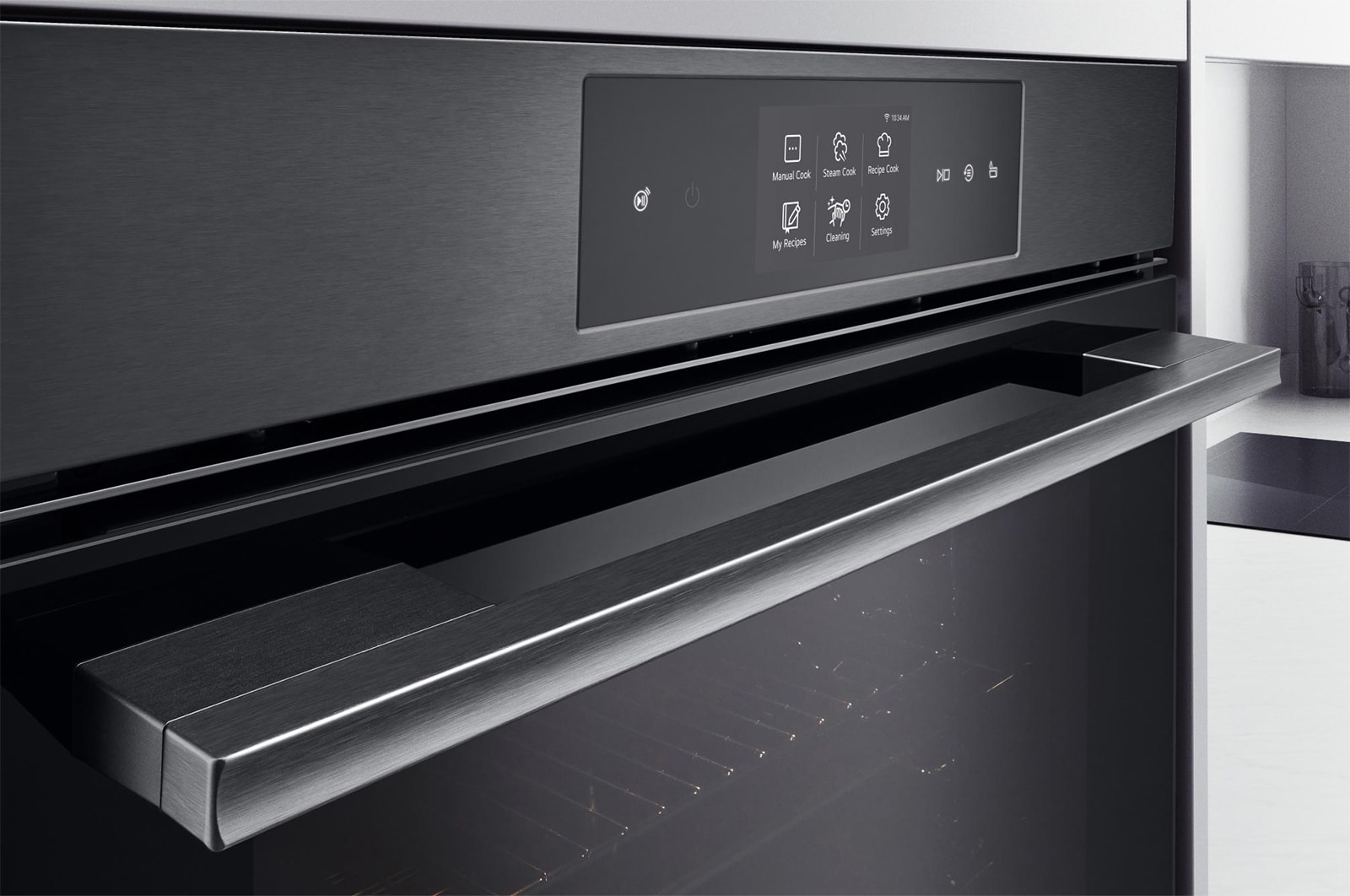 LG Forno a vapore InstaView | 76L Classe A++ | Display 4,3", Air Fry, Air Sous Vide, Pizza, EasyClean, Pirolisi, Wi-Fi | Nero, WSED7665B