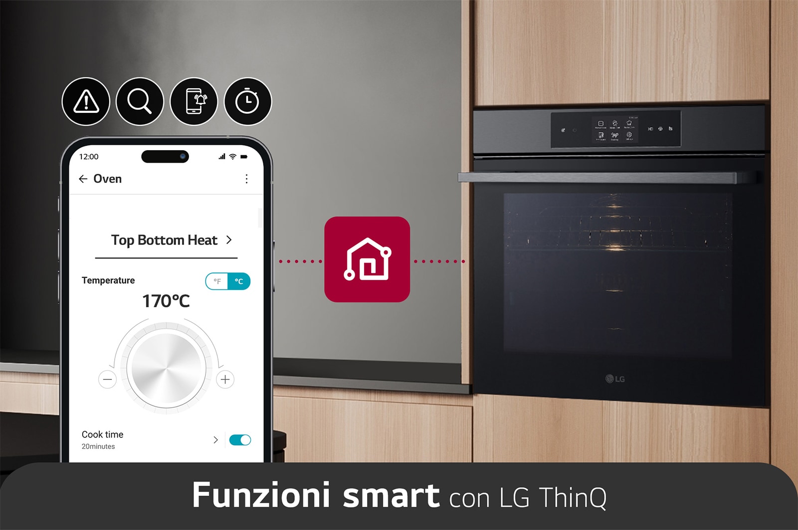 LG Forno a vapore InstaView | 76L Classe A++ | Display 4,3", Air Fry, Air Sous Vide, Pizza, EasyClean, Pirolisi, Wi-Fi | Nero, WSED7665B