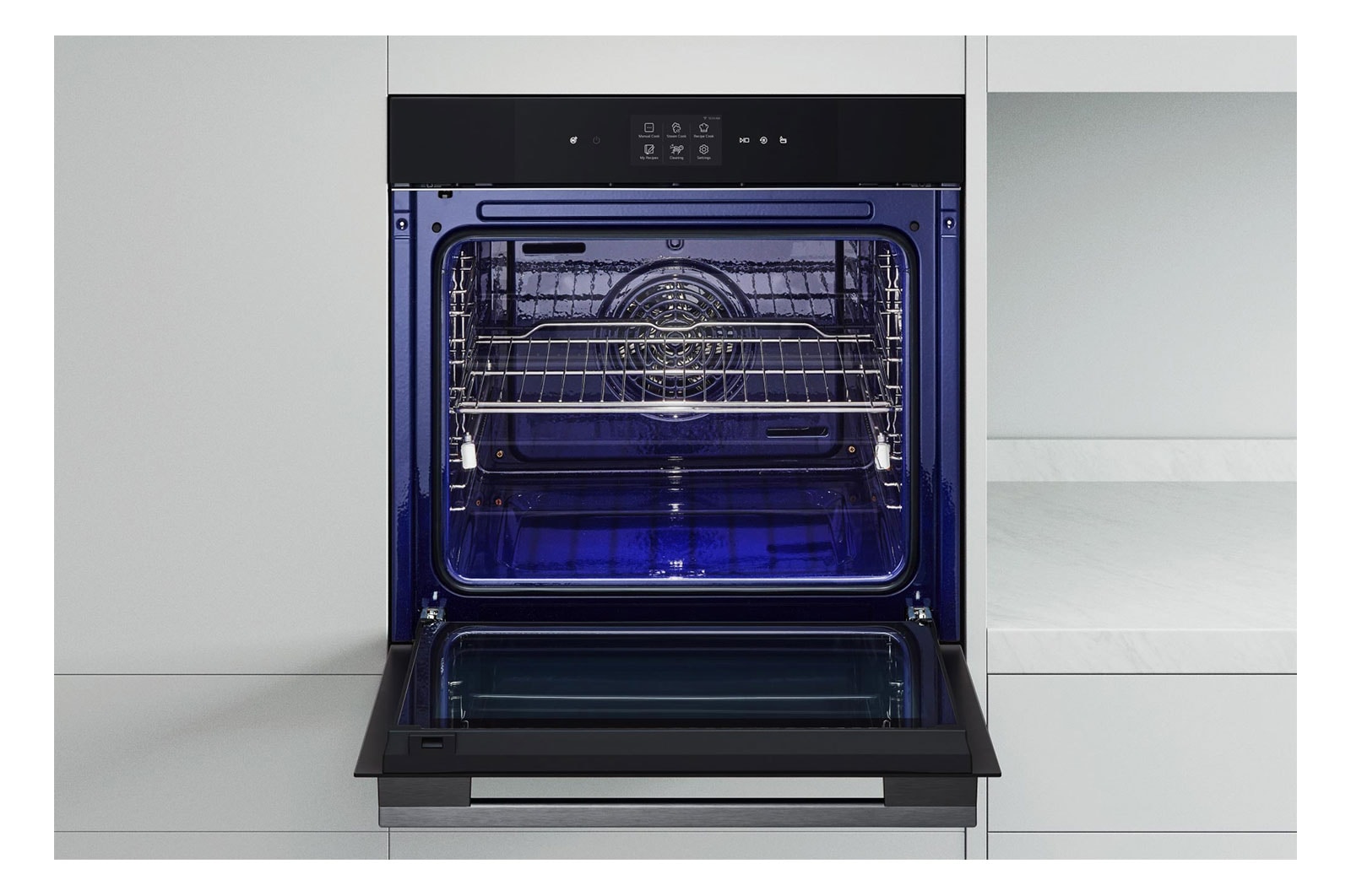 LG Forno 100% vapore InstaView | 76L Classe A++ | Display touch 4,3", Air Fry, Steam Sous Vide, Pizza, EasyClean, Wi-Fi | Nero, WSED7667M