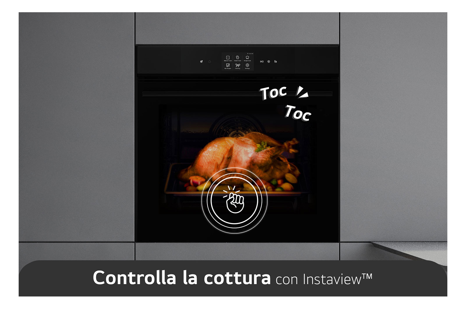 LG Forno 100% vapore InstaView | 76L Classe A++ | Display touch 4,3", Air Fry, Steam Sous Vide, Pizza, EasyClean, Wi-Fi | Nero, WSED7667M