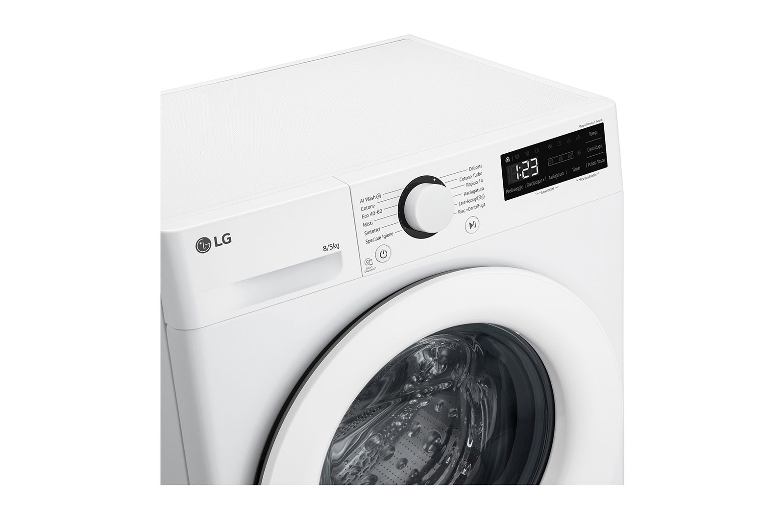 LG Lavasciuga slim 8/5kg AI DD | Serie R3 Classe E / A-10% | 1200 giri, AI Wash, Smart diagnosis, Direct Drive | Bianca, D2R3S08AIDD