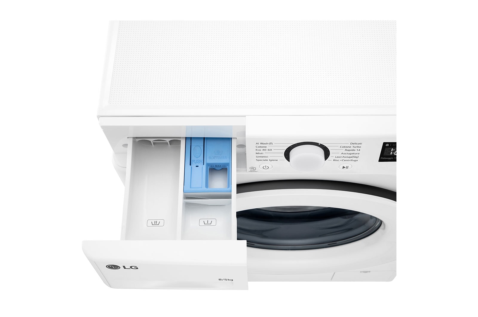 LG Lavasciuga slim 8/5kg AI DD | Serie R3 Classe E / A-10% | 1200 giri, AI Wash, Smart diagnosis, Direct Drive | Bianca, D2R3S08AIDD