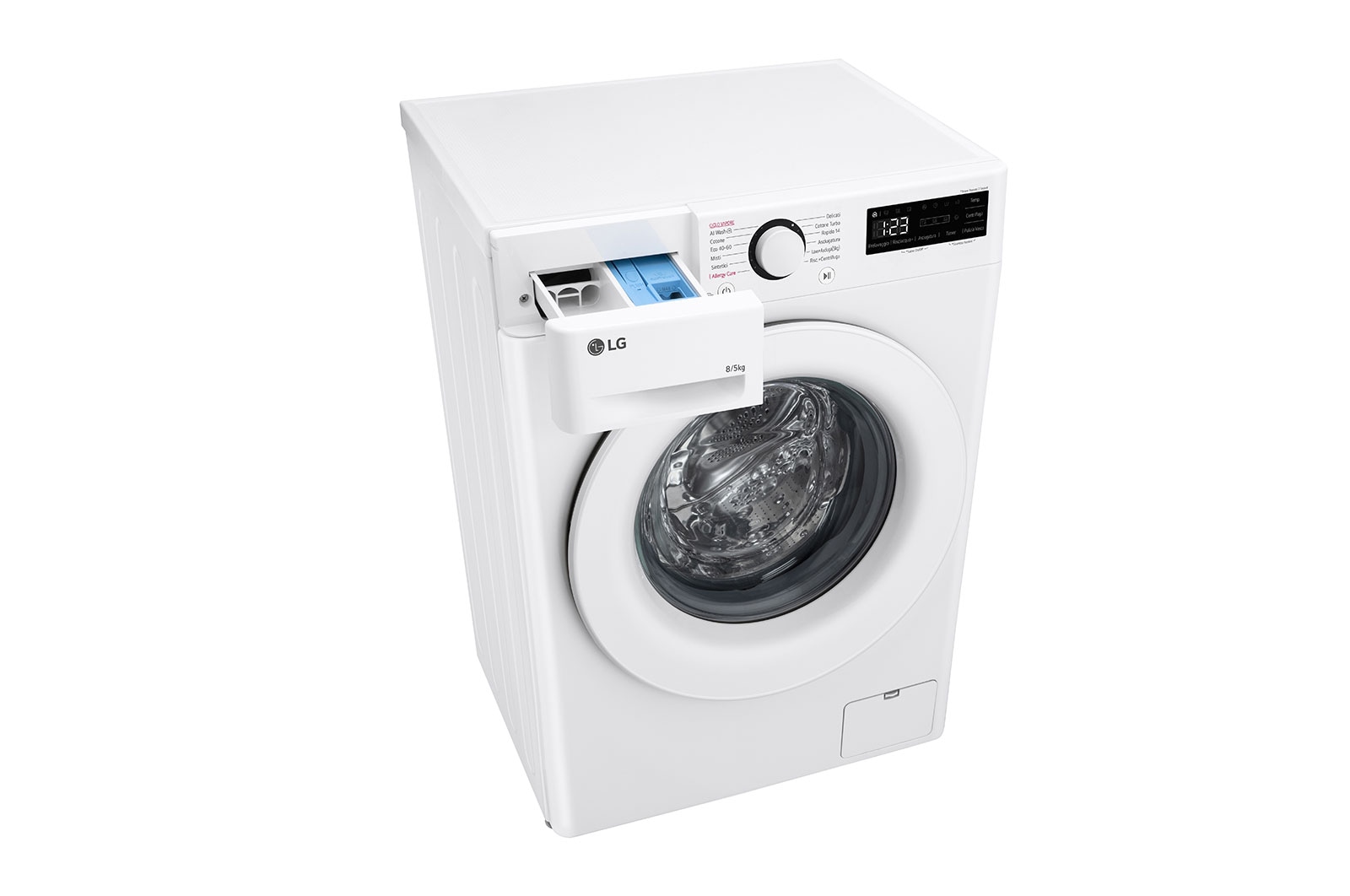 LG Lavasciuga slim 8/5kg AI DD | Serie R3 Classe E / A-10% | 1200 giri, AI Wash, Vapore, Allergy Care, Smart diagnosis | Bianca, D2R3S08NSWW