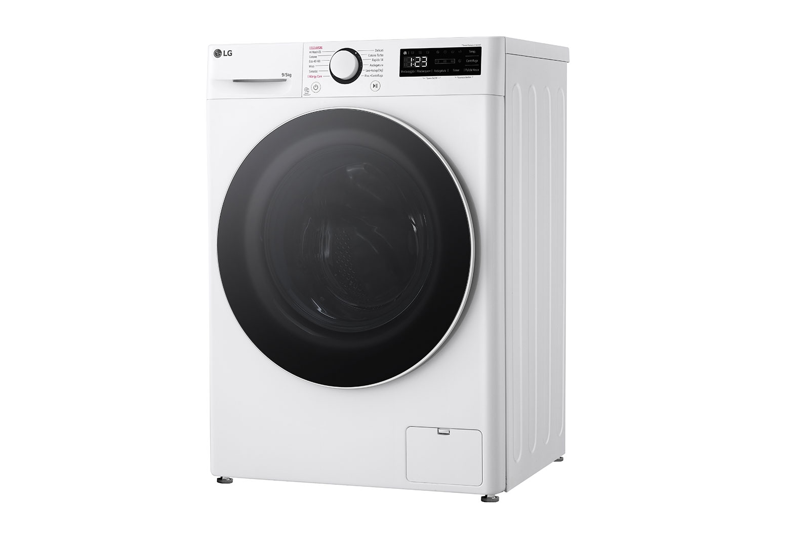 LG Lavasciuga slim 9/5kg AI DD | Serie R5 Classe E / A-10% | 1200 giri, AI Wash, TurboWash 360, Vapore, Allergy Care | Bianca, D2R5S09TSWW