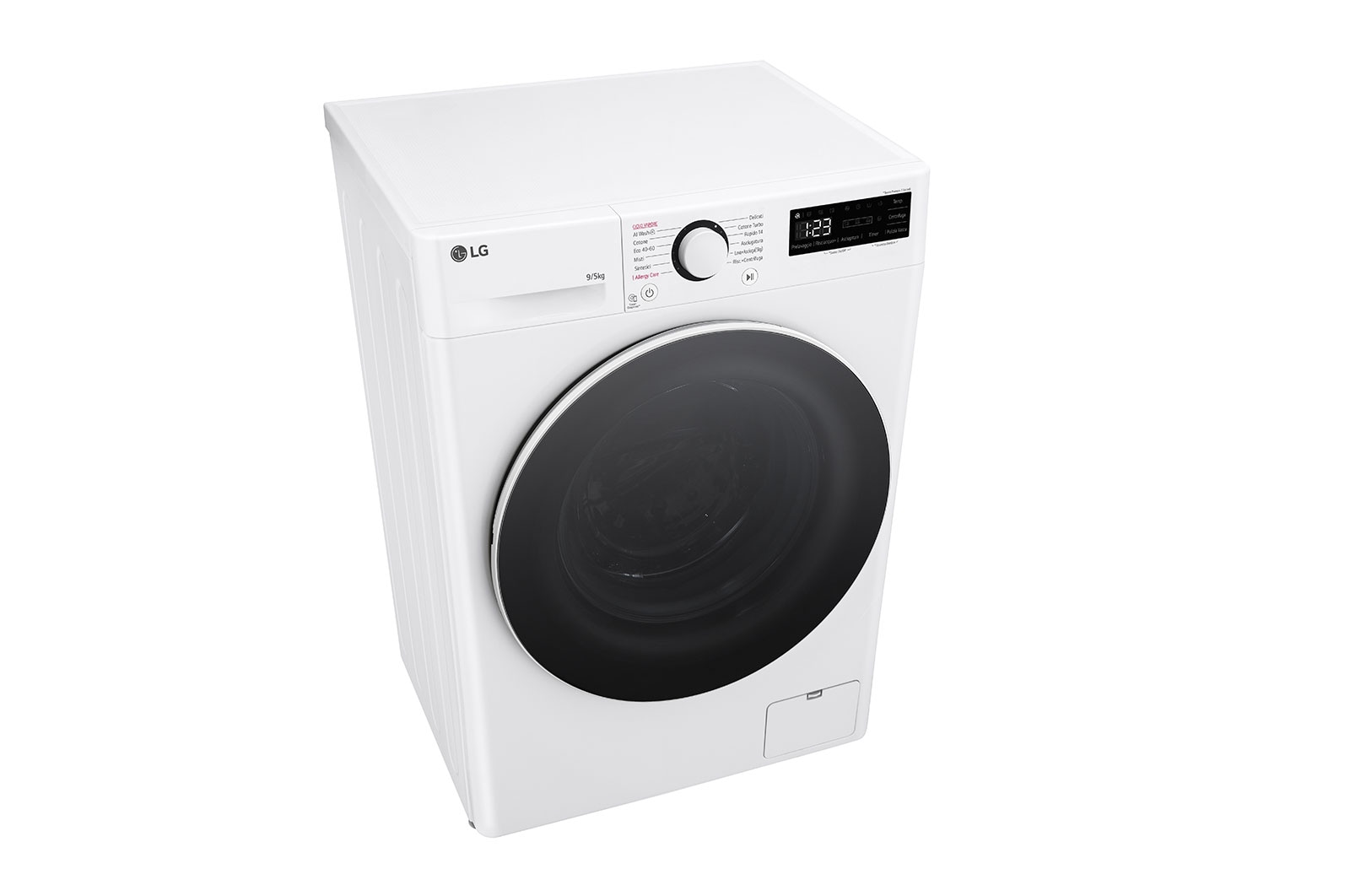 LG Lavasciuga slim 9/5kg AI DD | Serie R5 Classe E / A-10% | 1200 giri, AI Wash, TurboWash 360, Vapore, Allergy Care | Bianca, D2R5S09TSWW