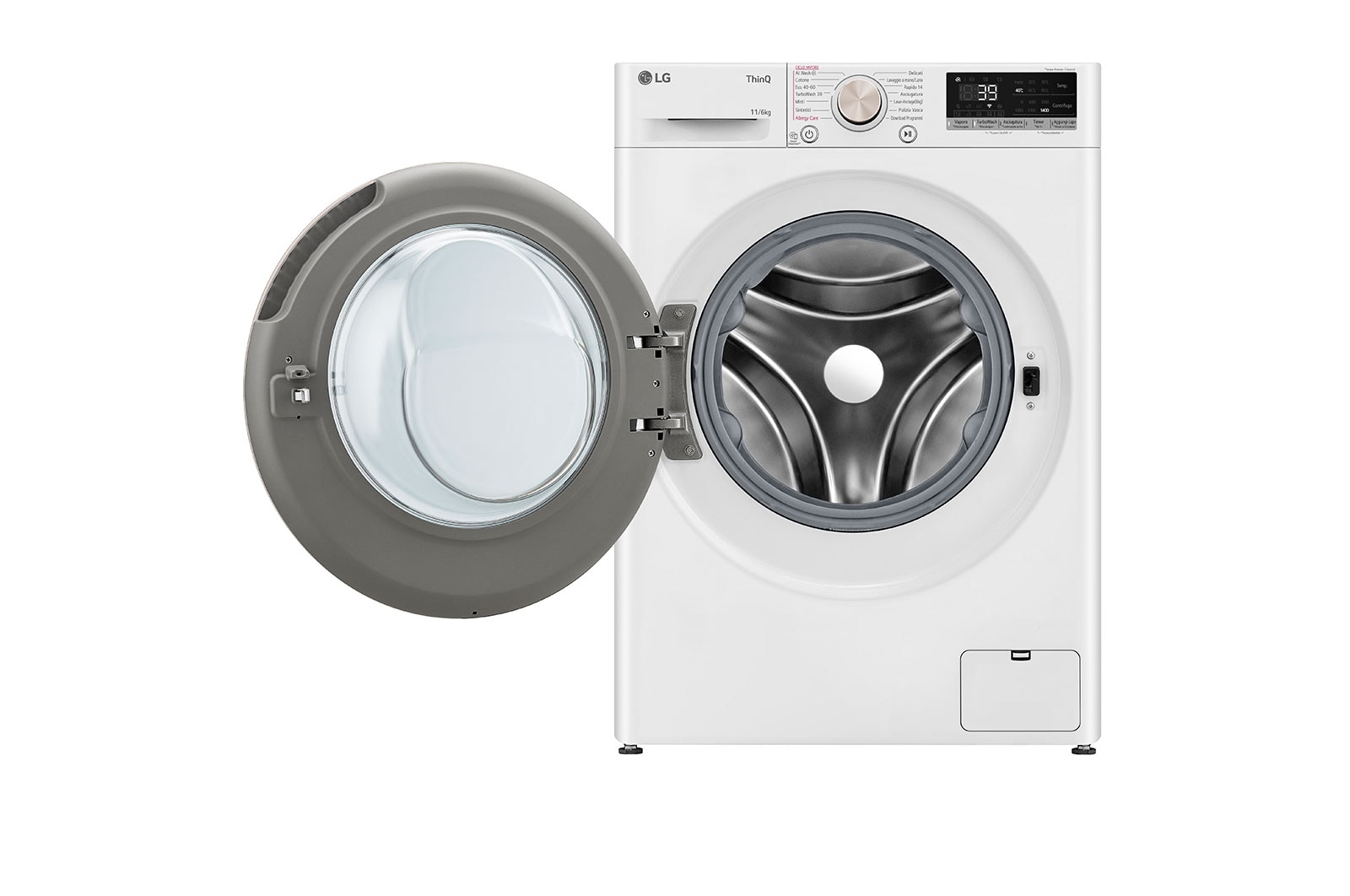 LG Lavasciuga 11/6kg AI DD | Serie R7 Classe D / A-10% | 1400 giri, TurboWash 360, Vapore, Allergy Care, Eco Hybrid, Wi-Fi | Bianca, D4R7011TSWG