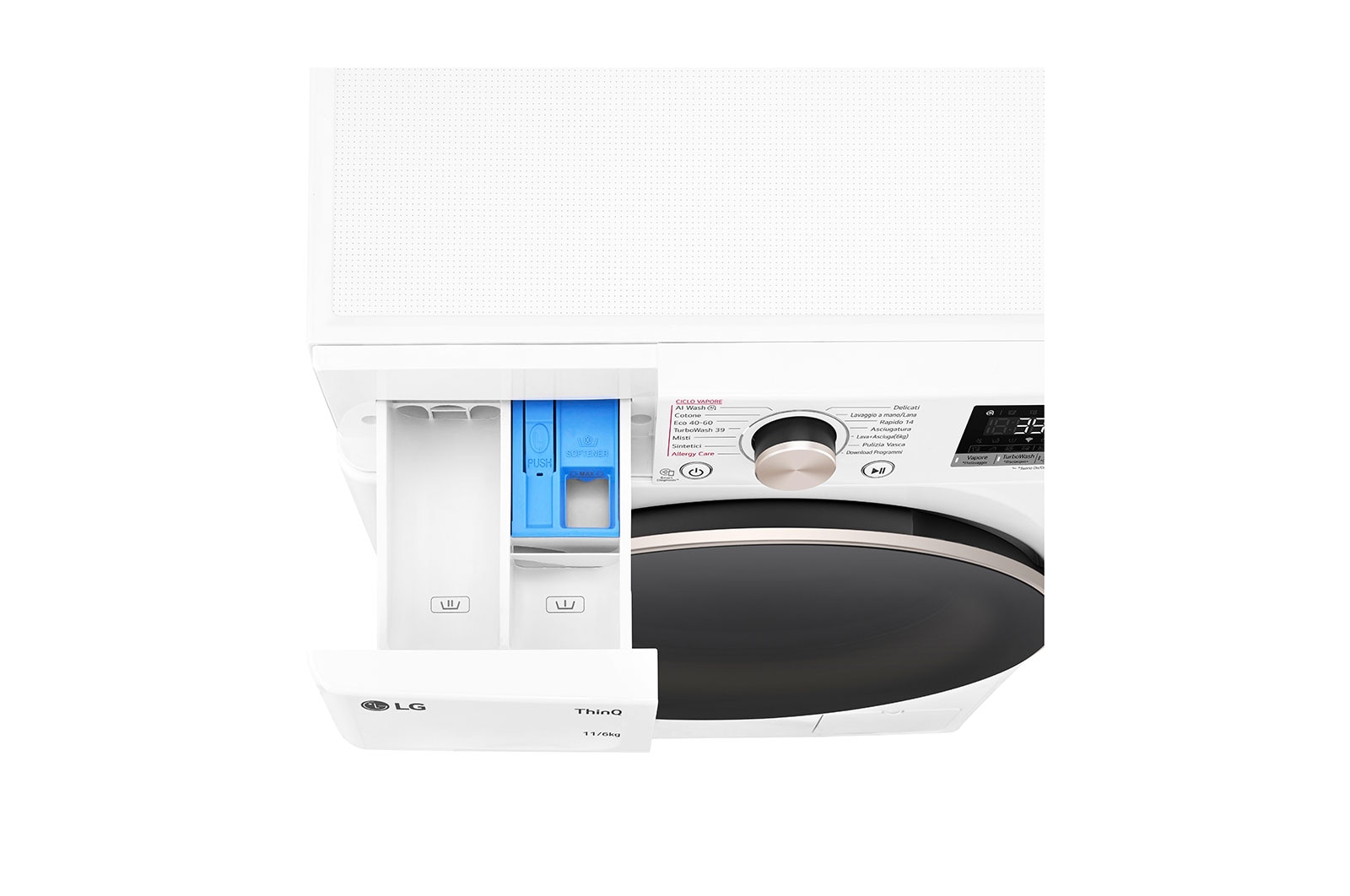 LG Lavasciuga 11/6kg AI DD | Serie R7 Classe D / A-10% | 1400 giri, TurboWash 360, Vapore, Allergy Care, Eco Hybrid, Wi-Fi | Bianca, D4R7011TSWG