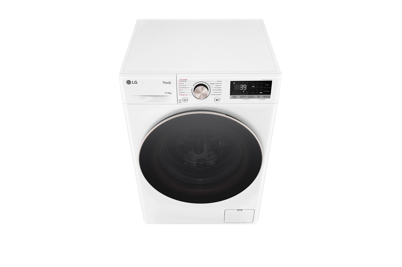 LG Lavasciuga 11/6kg AI DD | Serie R7 Classe D / A-10% | 1400 giri, TurboWash 360, Vapore, Allergy Care, Eco Hybrid, Wi-Fi | Bianca, D4R7011TSWG