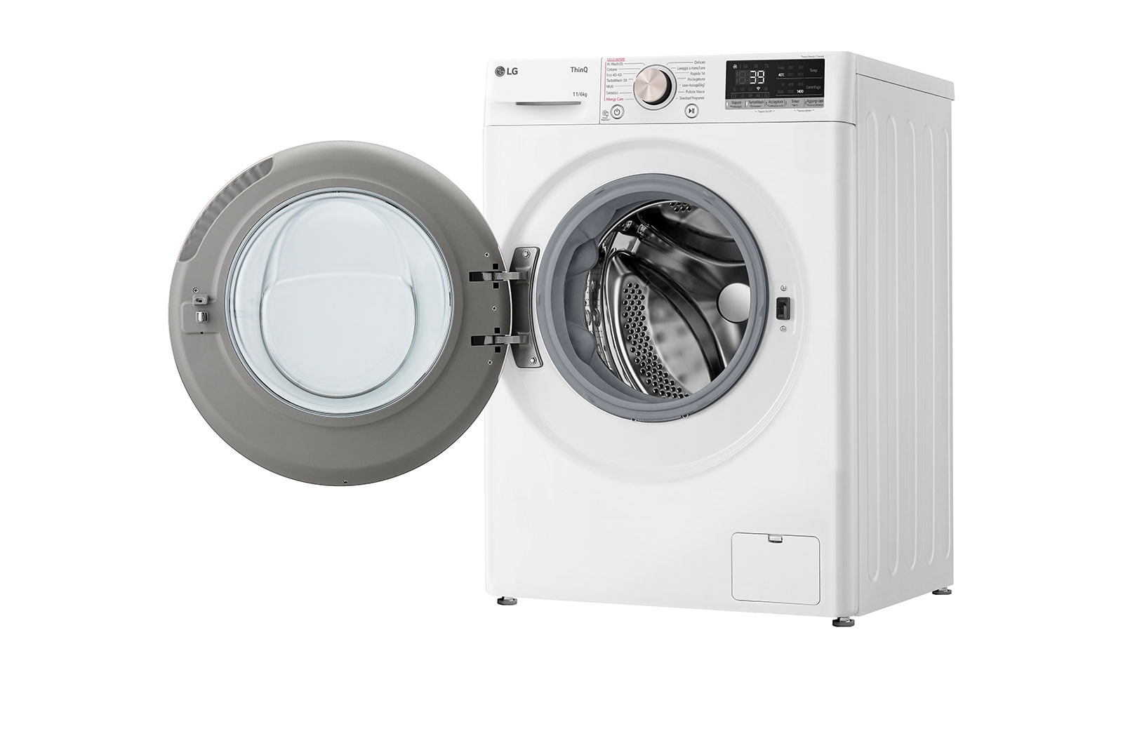 LG Lavasciuga 11/6kg AI DD | Serie R7 Classe D / A-10% | 1400 giri, TurboWash 360, Vapore, Allergy Care, Eco Hybrid, Wi-Fi | Bianca, D4R7011TSWG