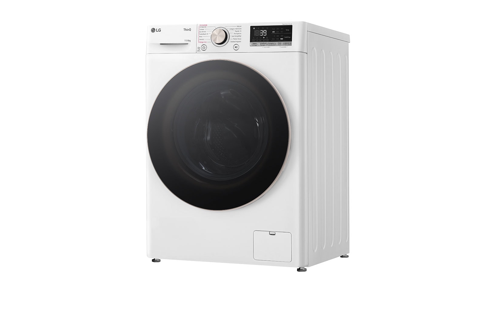 LG Lavasciuga 11/6kg AI DD | Serie R7 Classe D / A-10% | 1400 giri, TurboWash 360, Vapore, Allergy Care, Eco Hybrid, Wi-Fi | Bianca, D4R7011TSWG