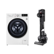 LG Lavasciuga + Aspirapolvere: Lavasciuga slim 8,5/5kg AI DD + CordZero™ A9K Ultra Kompressor™ 200 W, 120 min, F2DV5S8H0E.ULTRA1-B