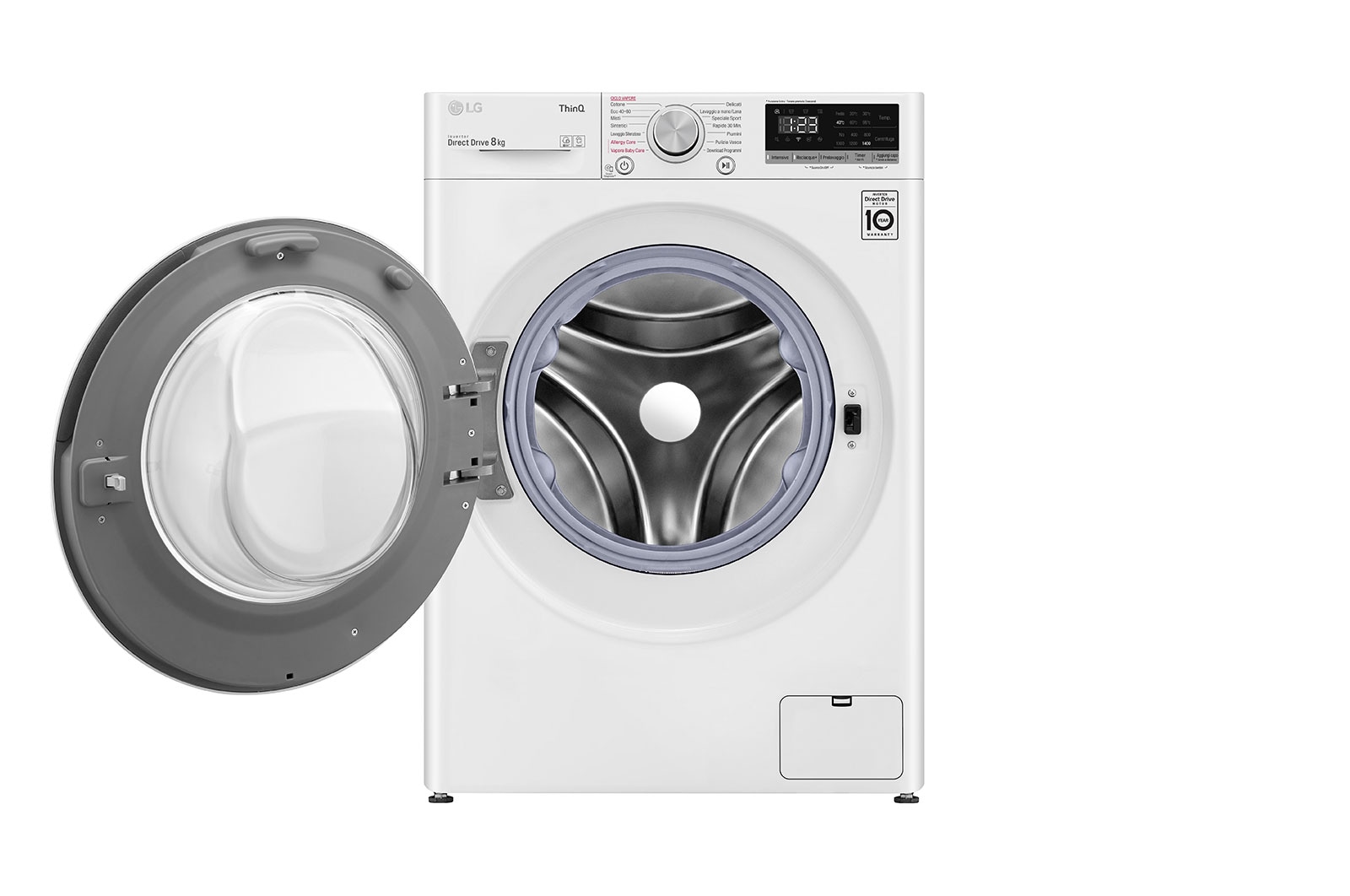 LG Lavasciuga 8/6kg AI DD | Serie E4 Classe E | 1400 giri, Lavaggio a vapore, Allergy Care | Bianca, F4DE408AIDD