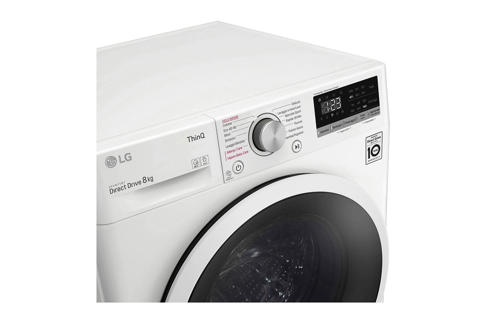 LG Lavasciuga 8/6kg AI DD | Serie E4 Classe E | 1400 giri, Lavaggio a vapore, Allergy Care | Bianca, F4DE408AIDD