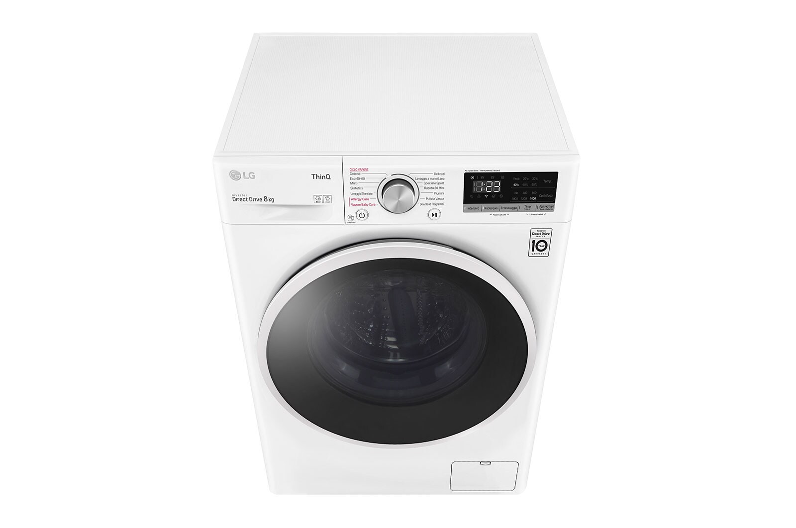 LG Lavasciuga 8/6kg AI DD | Serie E4 Classe E | 1400 giri, Lavaggio a vapore, Allergy Care | Bianca, F4DE408AIDD