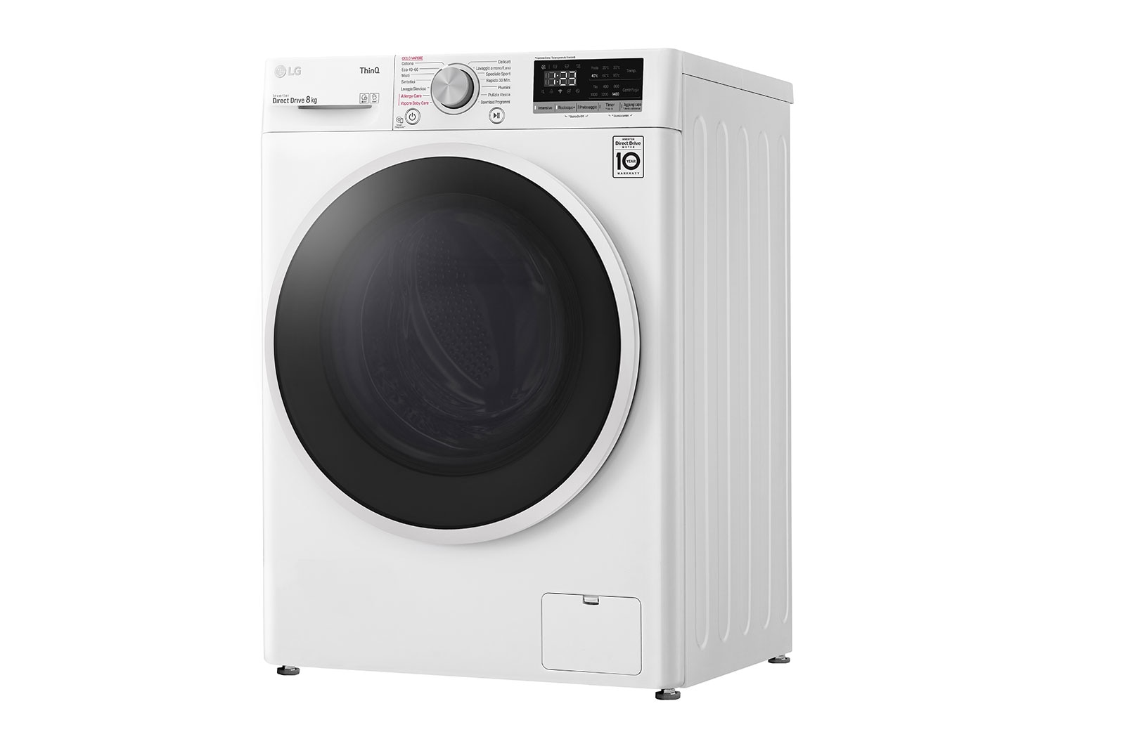 LG Lavasciuga 8/6kg AI DD | Serie E4 Classe E | 1400 giri, Lavaggio a vapore, Allergy Care | Bianca, F4DE408AIDD