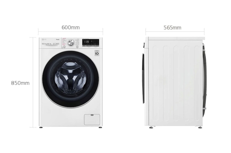 LG Lavasciuga 9/6kg AI DD | Serie V5 Classe E | 1400 giri, TurboWash, Lavaggio a vapore, Allergy Care, Wi-Fi | Bianca, F4DV509H0E