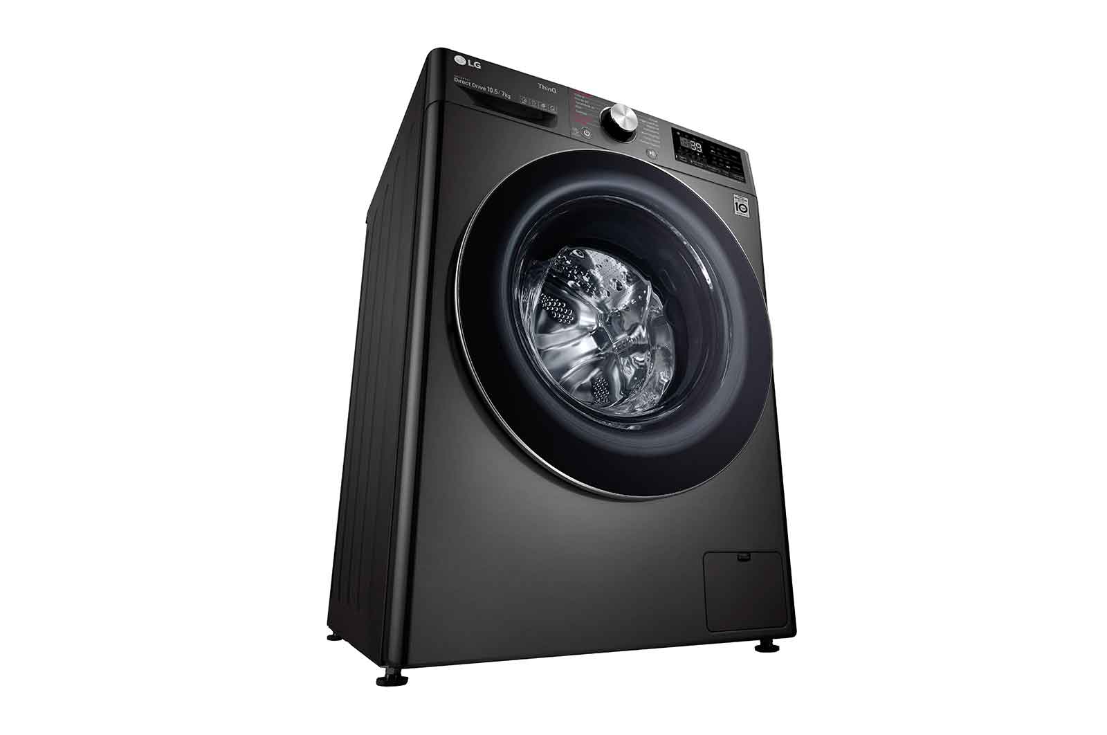 LG Lavasciuga 10,5/7kg AI DD | Serie V7 Classe E | 1400 giri, TurboWash 360, Vapore, Allergy Care, Eco Hybrid, Wi-Fi | Nera, F4DV710H2SE