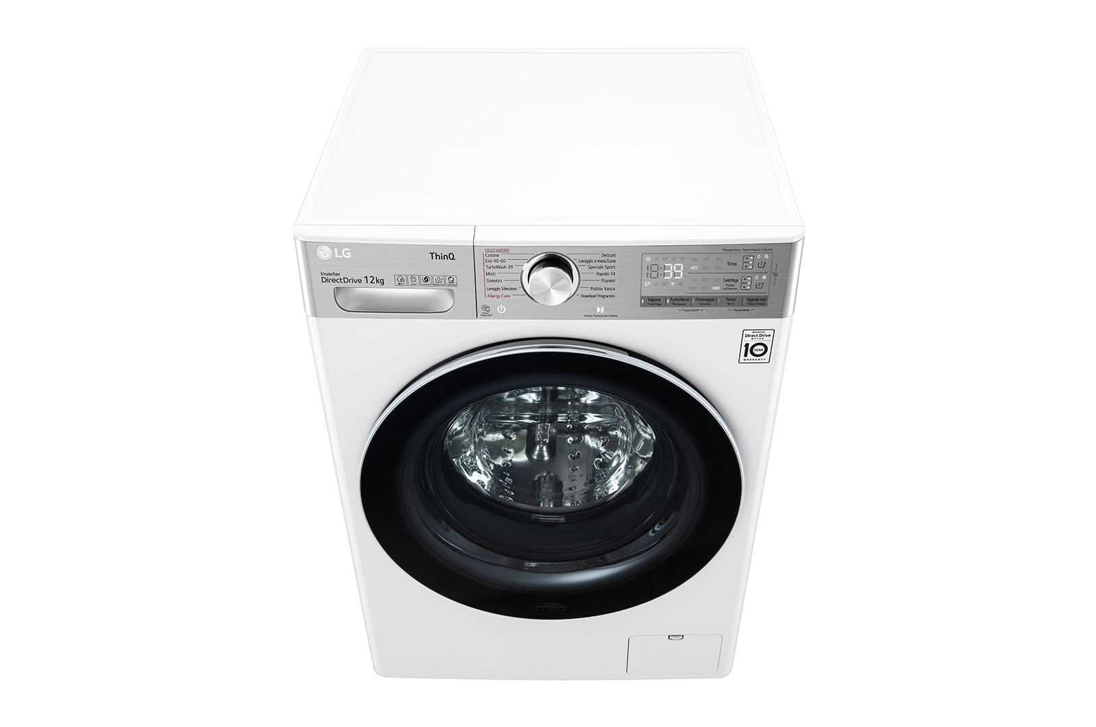 LG Lavasciuga 12/8kg AI DD | Serie V9 Classe E | 1400 giri, TurboWash 360, Vapore, Autodosaggio, Allergy Care, Wi-Fi | Bianca, F4DV912H2EA