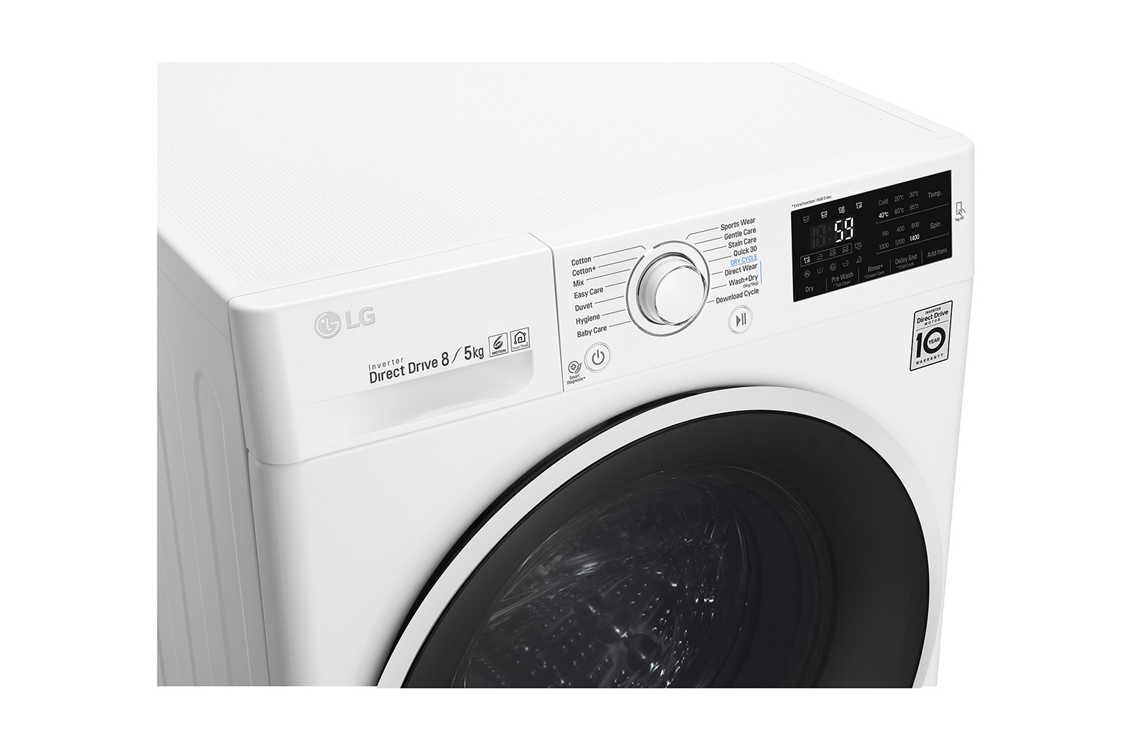 LG Lavasciuga Smart 8/5 kg Connettività NFC Oblò Ring White, F4J6TM0W