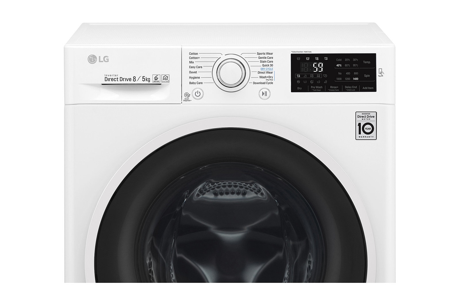 LG Lavasciuga Smart 8/5 kg Connettività NFC Oblò Ring White, F4J6TM0W