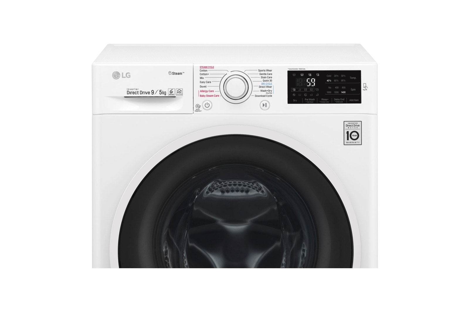 LG Lavasciuga Smart 9/5 kg Connettività NFC Oblò Ring White, F4J6VG0W