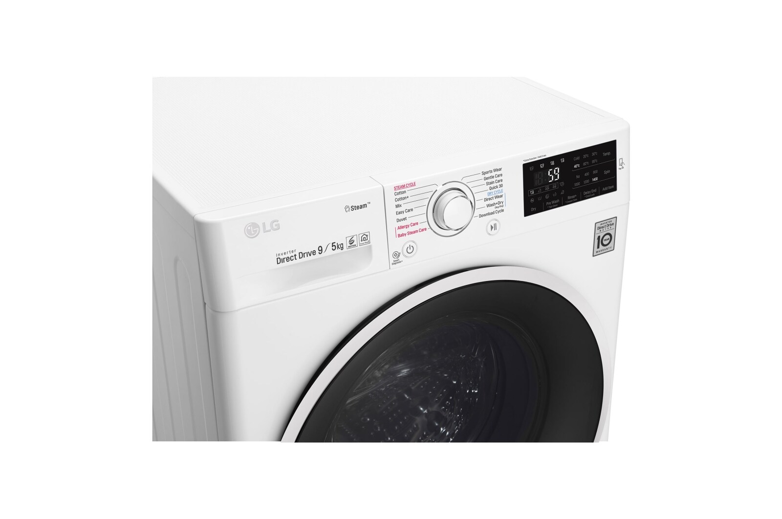 LG Lavasciuga Smart 9/5 kg Connettività NFC Oblò Ring White, F4J6VG0W