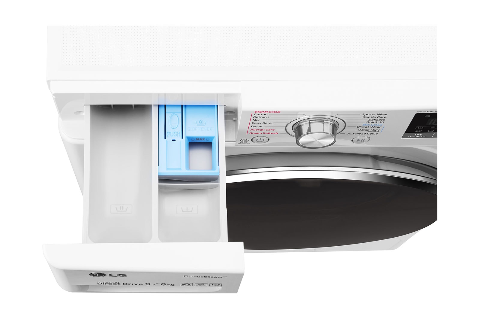 LG Lavasciuga Smart Eco Hybrid 9/6 kg  Lavaggio a vapore Wi-Fi Oblò Ring Cromato, F4J8FH2W