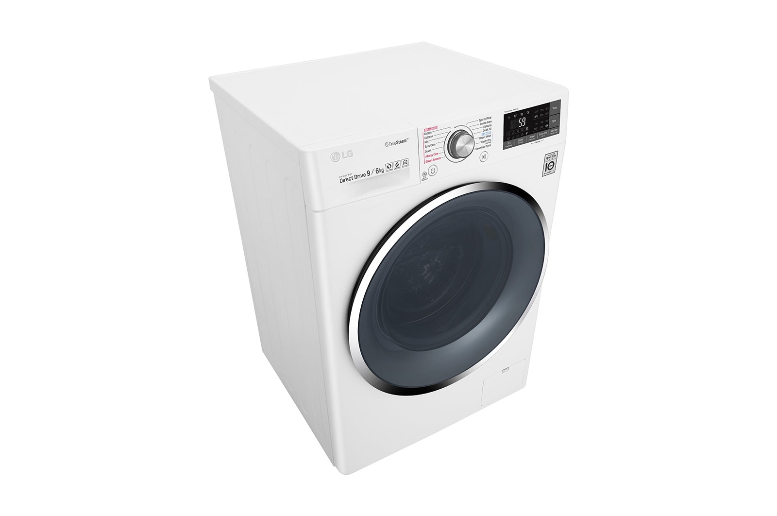 LG Lavasciuga Smart Eco Hybrid 9/6 kg  Lavaggio a vapore Wi-Fi Oblò Ring Cromato, F4J8FH2W