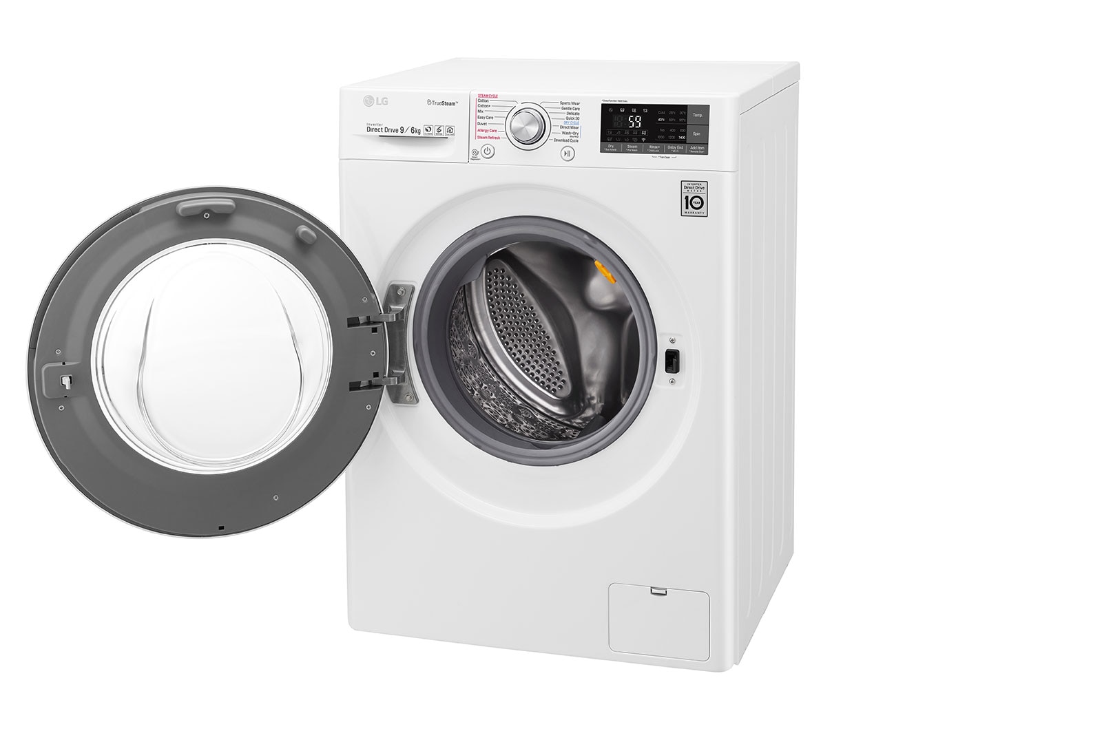 LG Lavasciuga Smart Eco Hybrid 9/6 kg  Lavaggio a vapore Wi-Fi Oblò Ring Cromato, F4J8FH2W