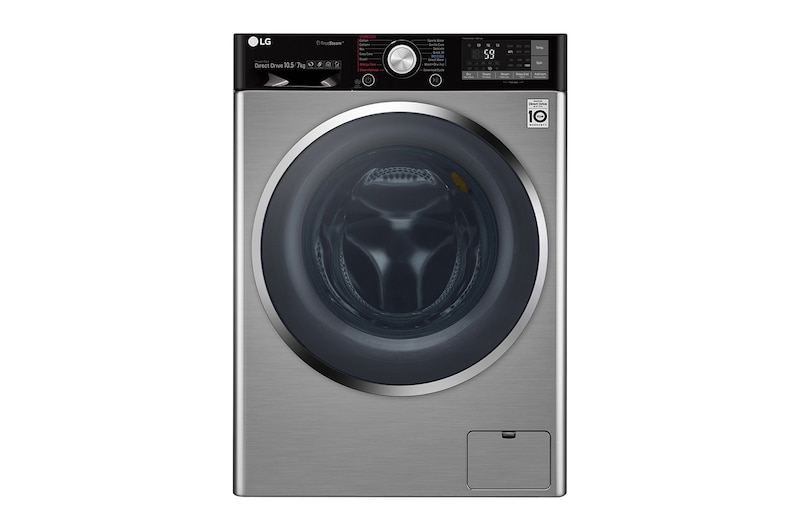 LG Lavasciuga Smart Eco Hybrid 10.5/7 kg Lavaggio a vapore Wi-Fi Oblò Ring Cromato , F4J9JH2T