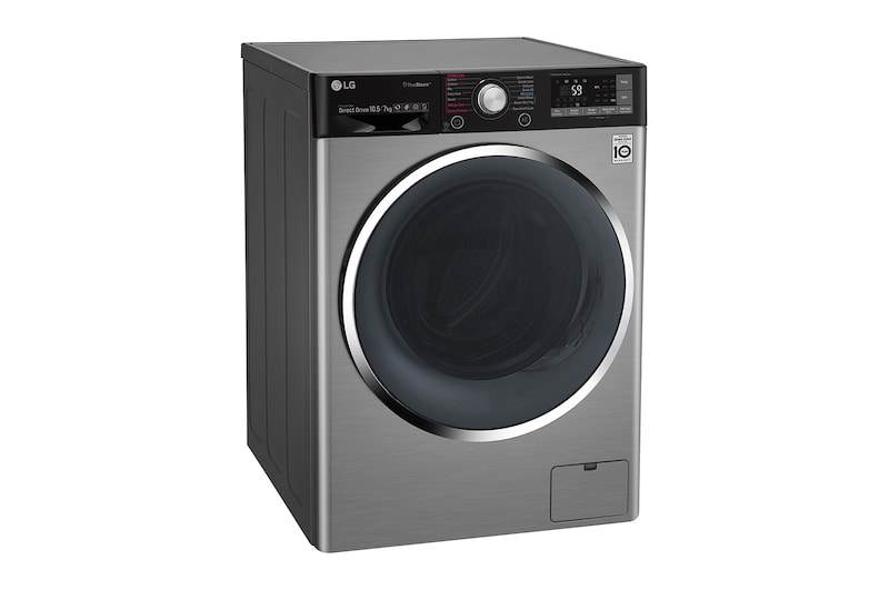 LG Lavasciuga Smart Eco Hybrid 10.5/7 kg Lavaggio a vapore Wi-Fi Oblò Ring Cromato , F4J9JH2T