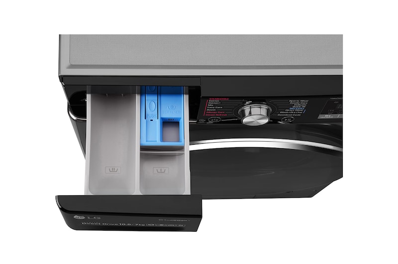 LG Lavasciuga Smart Eco Hybrid 10.5/7 kg Lavaggio a vapore Wi-Fi Oblò Ring Cromato , F4J9JH2T