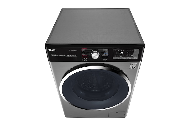 LG Lavasciuga Smart Eco Hybrid 10.5/7 kg Lavaggio a vapore Wi-Fi Oblò Ring Cromato , F4J9JH2T