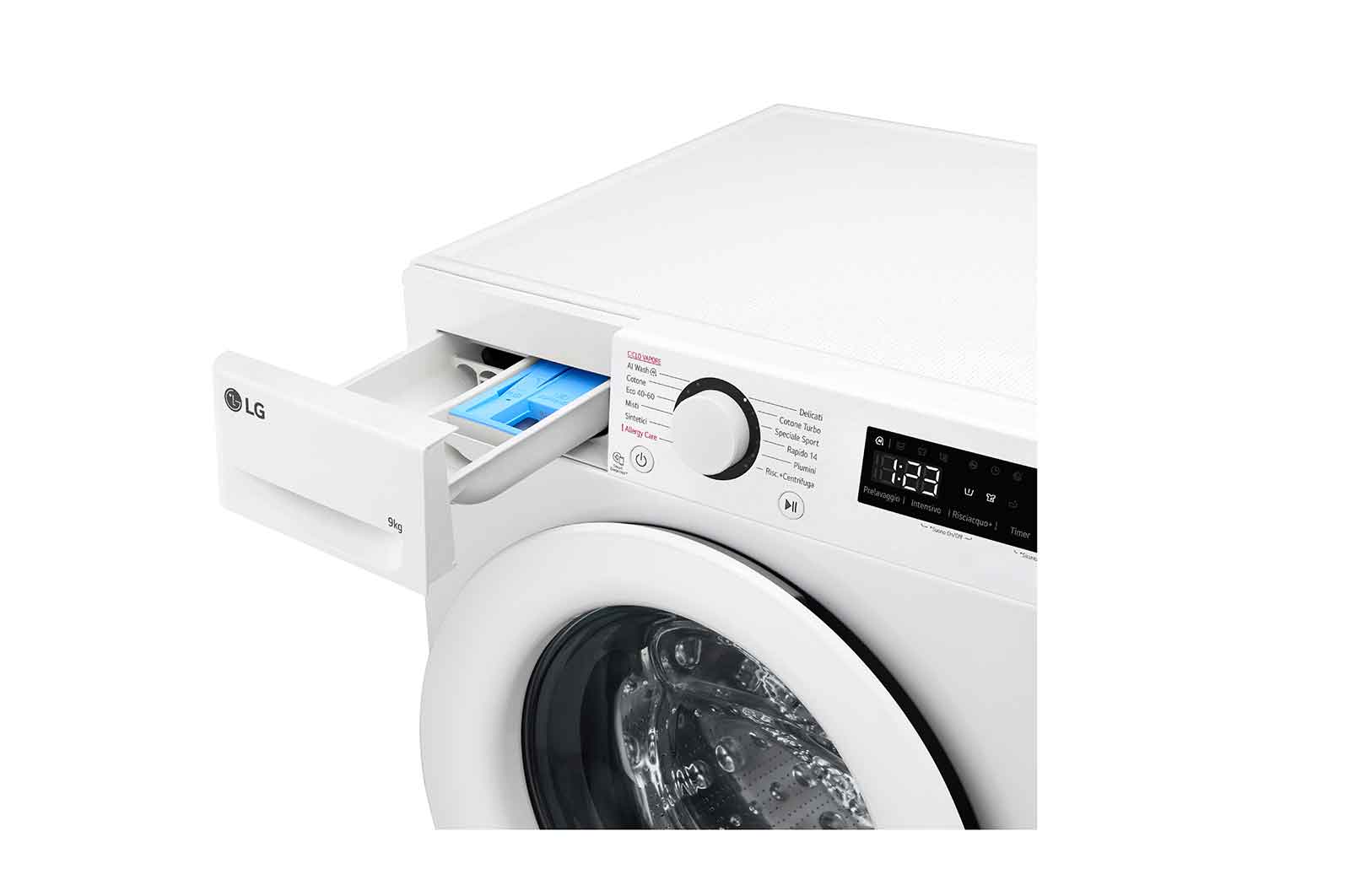 LG Lavatrice 9kg AI DD™ | Serie R3 Classe A-10% | 1400 giri, Lavaggio con AI, Smart Diagnosis, Motore Direct Drive | White, F4R3009NNWW