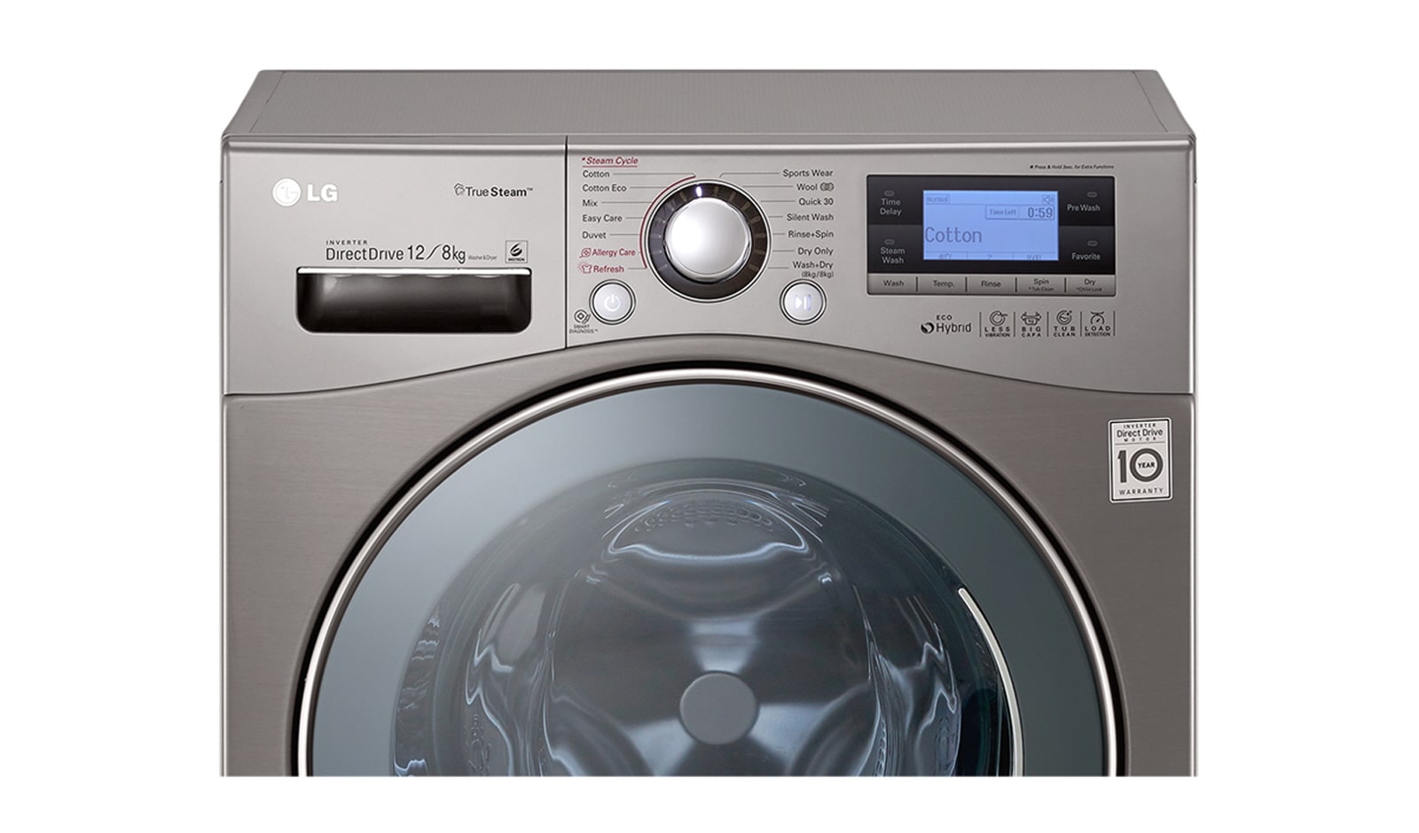 LG Lavasciuga Eco Hybrid 12/8 Kg Lavaggio a vapore, FH695BDH6N