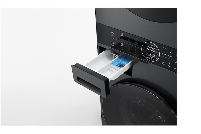 LG WashTower Colonna Bucato 12/10kg AI DD | Classe A-10% / A+++ | Pannello unificato, TurboWash360, Pompa di calore | Nera, WT1210BBF