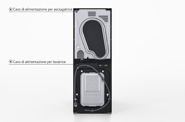 LG WashTower Colonna Bucato 12/10kg AI DD | Classe A-10% / A+++ | Pannello unificato, TurboWash360, Pompa di calore | Nera, WT1210BBF