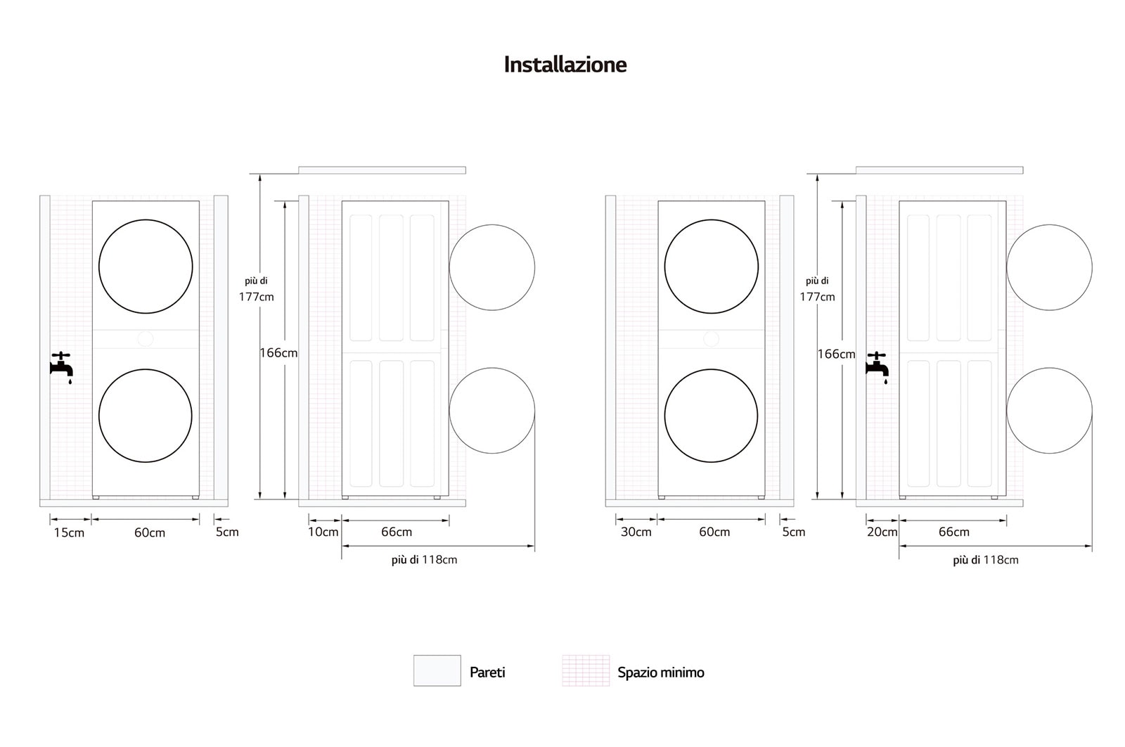 LG WashTower Colonna Bucato 12/10kg AI DD | Classe A-10% / A+++ | Pannello unificato, TurboWash360, Pompa di calore,Wi-Fi | Nera, WT1210BBF