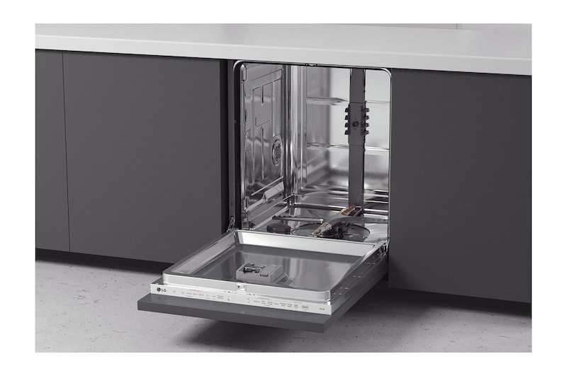 LG Lavastoviglie a scomparsa totale | QuadWash Serie 2, Classe D 46dB | 14 coperti, EasyRack+, Wi-Fi, Dual Zone | Acciaio, DB242TX