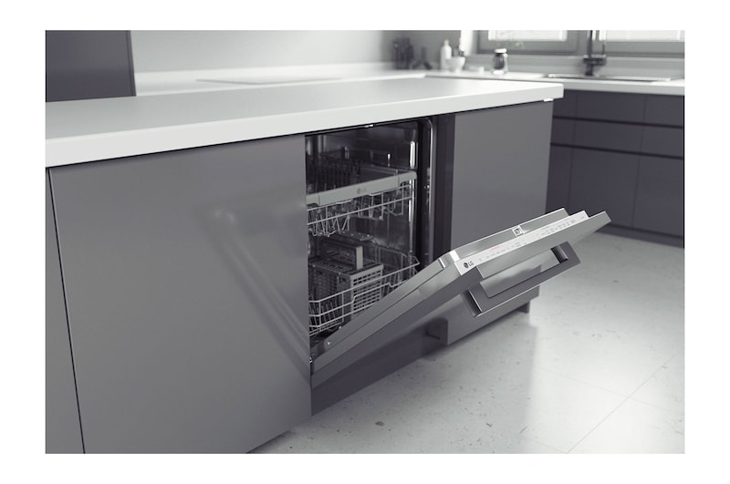 LG Lavastoviglie a scomparsa totale | QuadWash Serie 2, Classe D 46dB | 14 coperti, EasyRack+, Wi-Fi, Dual Zone | Acciaio, DB242TX