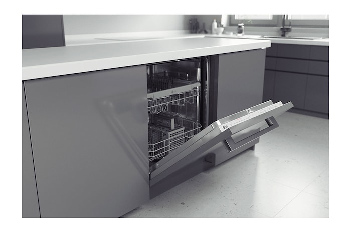 LG Lavastoviglie a scomparsa totale | QuadWash Serie 2, Classe D 46dB | 14 coperti, EasyRack+, Wi-Fi, Dual Zone | Acciaio, DB242TX