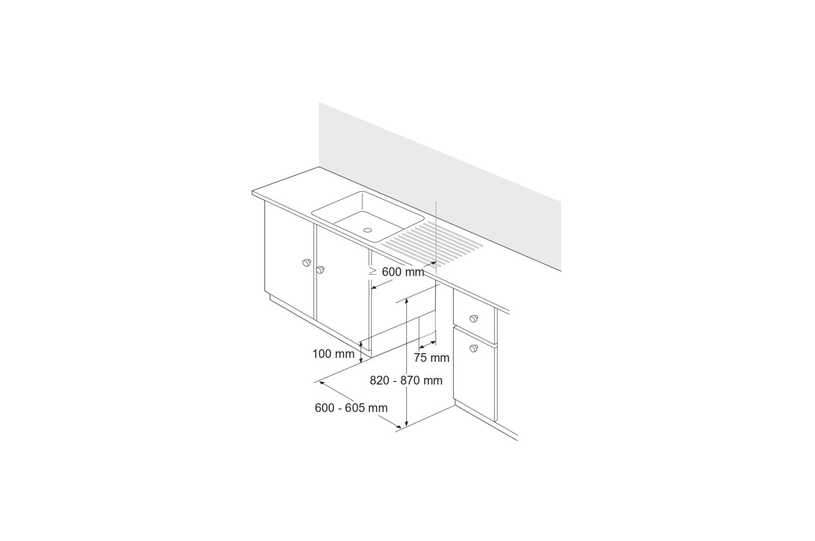 LG Lavastoviglie a scomparsa totale | QuadWash Serie 3, Classe E 44dB | 14 coperti, Vapore, EasyRack+, Wi-Fi | Acciaio, DB325TXS