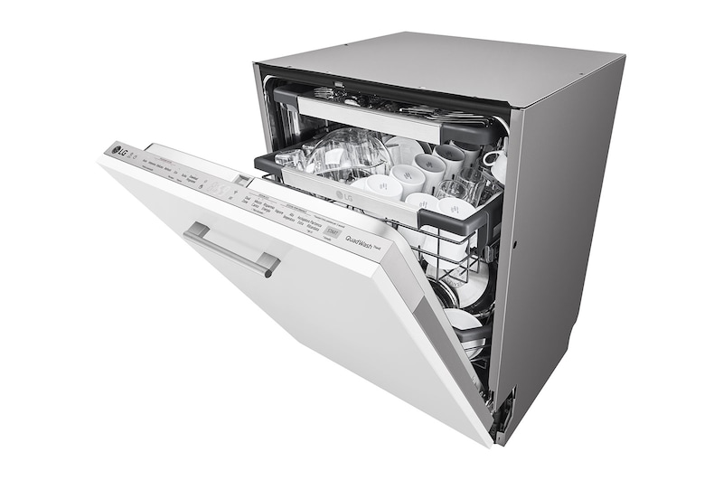 LG Lavastoviglie a scomparsa totale | QuadWash Serie 4, Classe D 43dB | 14 coperti, Vapore, Auto-apertura, Wi-Fi | Acciaio, DB425TXS