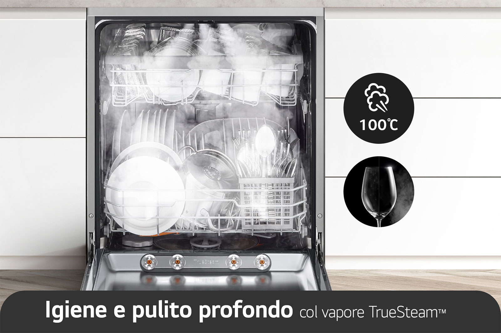 LG Lavastoviglie libera installazione | QuadWash Serie 2, Classe D 46dB | 14 coperti, Vapore, EasyRack+, Wi-Fi | Grigia, DF242FPS