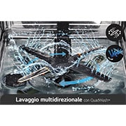 LG Lavastoviglie libera installazione | QuadWash Serie 2, Classe D 46dB | 14 coperti, Vapore, EasyRack+, Wi-Fi | Grigia, DF242FPS