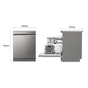 LG Lavastoviglie libera installazione | QuadWash Serie 2, Classe D 46dB | 14 coperti, Vapore, EasyRack+, Wi-Fi | Grigia, DF242FPS
