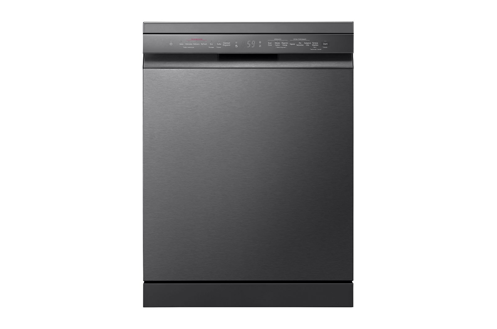 LG Lavastoviglie libera installazione | QuadWash Serie 3, Classe B 43dB | 14 coperti, Vapore, Auto-apertura, Wi-Fi | Nera, DF365FMS